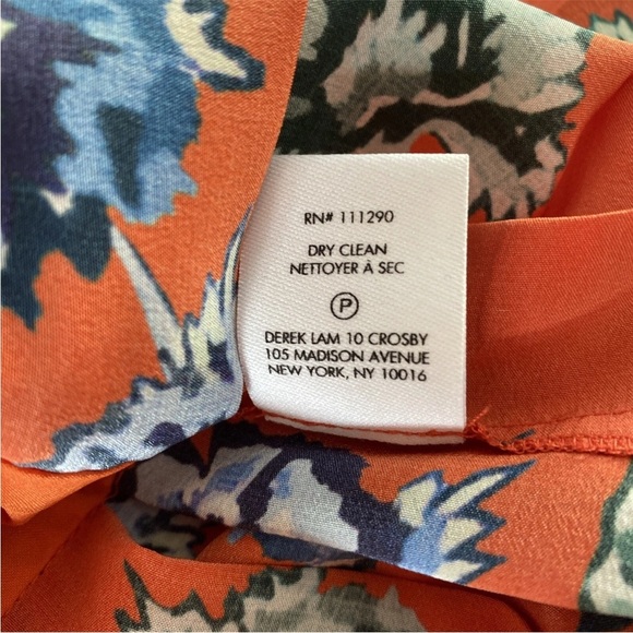 10 Crosby Derek Lam Orange Floral One-Shoulder Dress size 4 - Picture 12 of 12